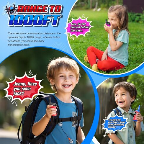 Talkies Walkie for Kids Boys قابلة لإعادة الشحن: 2 حزمة أطفال Talkies Talkies ألعاب في الهواء الطلق لـ 3 4 5 5 6 7 7 8 سنوات هدايا عيد ميلاد عيد الفصح العمر 3-8 سنوات من أفكار الهدايا المشي لمسافات طويلة in Kuwait