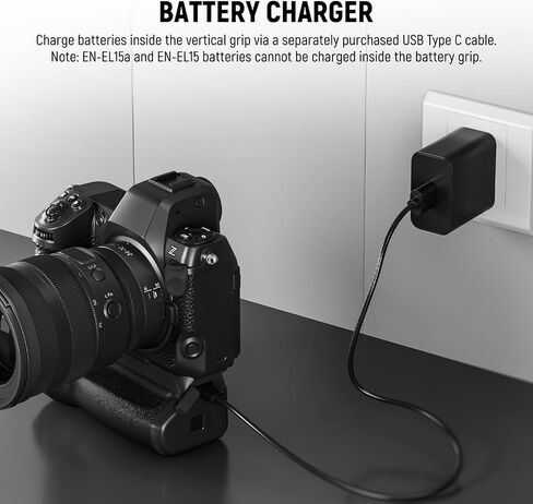 NEEWER MB-N12 Replacement Vertical Battery Grip for Nikon Z8 with 2 Pack EN-EL15c 2400mAh Replacement Batteries & USB Dual Channel Charger Set, Hot Swappable Vertical Shooting Extended Power in Saudi Arabia