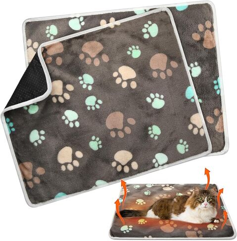 2 Pack Self Warming Cat Bed Self Heating Dog Pad Cat Warming Pad Thermal Pet Mat Washable Reflect Body Heat Removable Cover for Indoor Outdoor Feral Pet(Large Star,16 x 20 Inch) in Kuwait