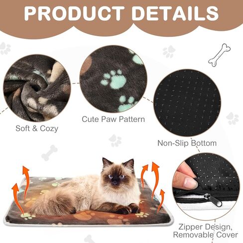 2 Pack Self Warming Cat Bed Self Heating Dog Pad Cat Warming Pad Thermal Pet Mat Washable Reflect Body Heat Removable Cover for Indoor Outdoor Feral Pet(Large Star,16 x 20 Inch) in Kuwait