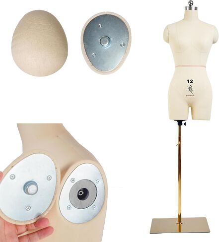 Female Dress Model Torso Body Clothing Forms,Size 12 Professional Dress Form for Display and Tailor DesignSewing Mannequin Foam Body for Pinning. (with Arms Beige, 12) in Kuwait