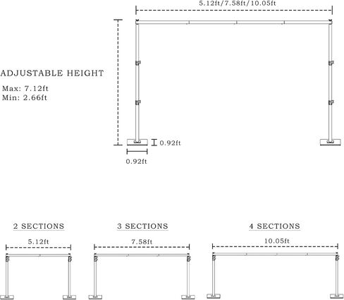 Heavy Duty Backdrop Banner Stand - 5x3ft to 8x10ft Adjustable Telescopic Stand - Step and Repeat Display Photography Background Stand for Parties, Wedding, Trade Show - 6 Backdrop Clamps, 2 Sandbags in Saudi Arabia