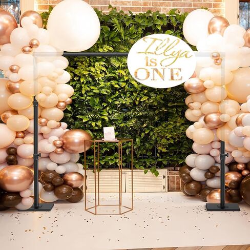 Heavy Duty Backdrop Banner Stand - 5x3ft to 8x10ft Adjustable Telescopic Stand - Step and Repeat Display Photography Background Stand for Parties, Wedding, Trade Show - 6 Backdrop Clamps, 2 Sandbags in Saudi Arabia