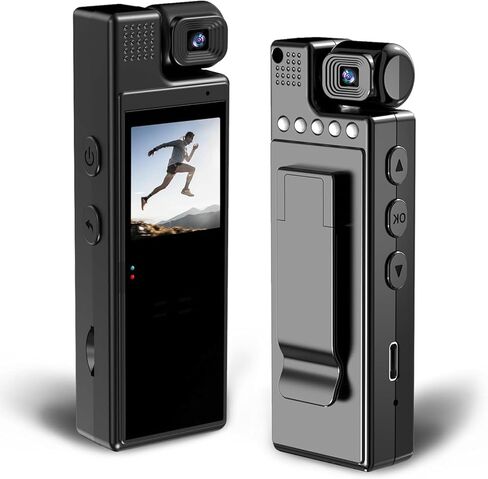 Boby camera with Audio and Video Recording, 1080P Portable Body Camera with 180° Rotating Lens, FHD Video Recorder,Night Vision ,Loop Recording Mini Body Camera for law enforcement,Bike Cameras in Saudi Arabia
