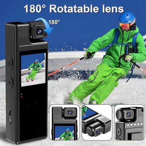 Boby camera with Audio and Video Recording, 1080P Portable Body Camera with 180° Rotating Lens, FHD Video Recorder,Night Vision ,Loop Recording Mini Body Camera for law enforcement,Bike Cameras in Saudi Arabia