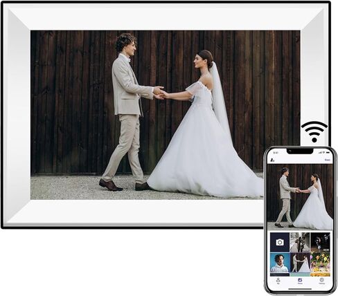 10.1 Inch WiFi Digital Picture Frame, 1280x800 HD IPS Touch Screen Photo Frame Electronic, Auto-Rotate, Share Photos/Videos Instantly via Uhale Free App from Anywhere in Kuwait