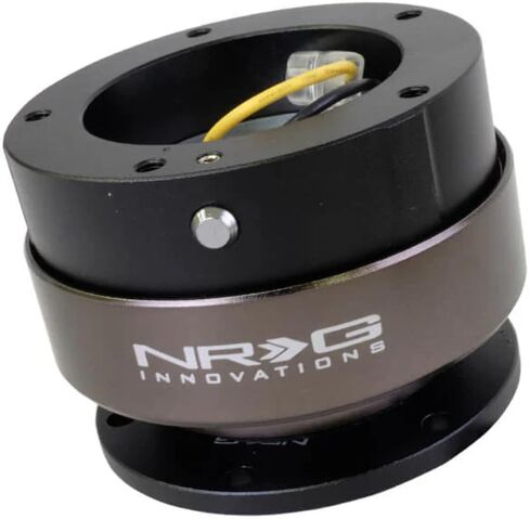 NRG Innovations NRG-SRK-350BK Steering Wheel Quick Release Kit Adapter Black/Black Ring 6x70 and 6x74mm Bolt Patterns (5 Hole Base, 5 Hole Top) in Saudi Arabia