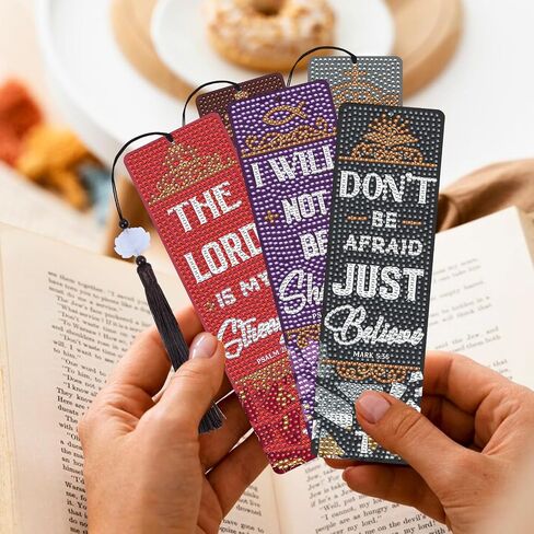 Christian Diamond Art Kits - 8 Pcs Diamond Art Bookmarks for Adult, Bible Verse Religious Diamond Art Kits, Christian Diamond Painting Bookmarks with Tassel, Christian Inspirational Bookmarks in Kuwait
