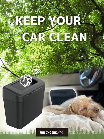 EXEA Car Trash Can with One-Push Open Cup Holder or Door Pocket, Portable Trash Can, Easy to Clean, Used in Car Home Office Interior Accessories, Designed in Japan GS-102 in Saudi Arabia