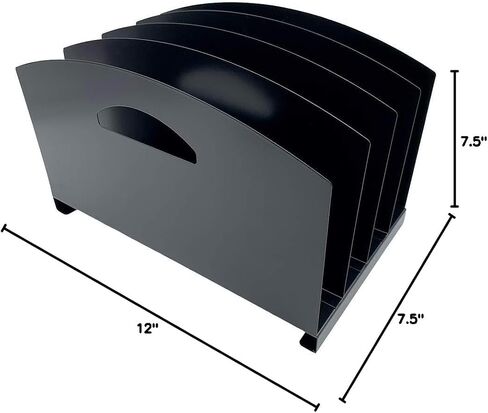 Huron Desktop File File Binder Organizer Storage Vertical 8 Slot ، Black Commercial Grade Steel in Kuwait