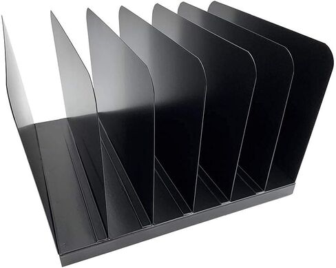 Huron Desktop File File Binder Organizer Storage Vertical 8 Slot ، Black Commercial Grade Steel in Kuwait