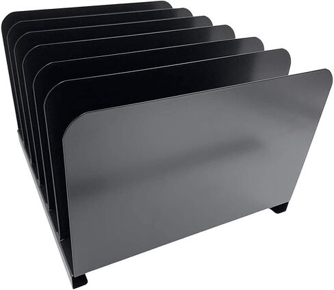Huron Desktop File File Binder Organizer Storage Vertical 8 Slot ، Black Commercial Grade Steel in Kuwait