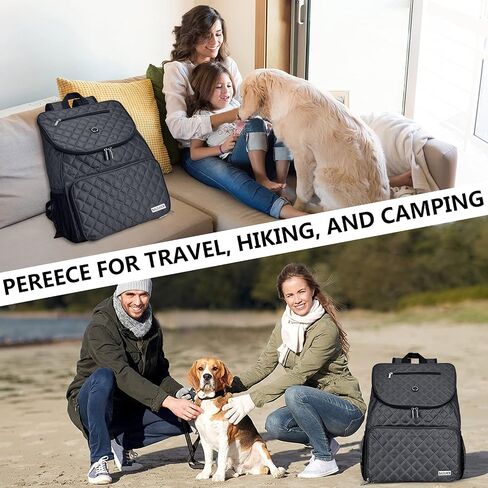 حقيبة الظهر الكلب سفر Baglher - حاوية طعام قابلة للانفصال للكلاب لمستلزمات Pet Supplies حقيبة ظهر للكلاب ، حقيبة الكلاب للسفر مع 2 أوعية قابلة للطي وسلال طعام وردي in Kuwait