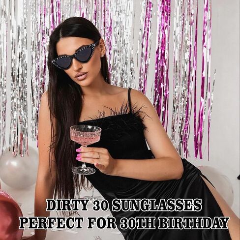 30th Birthday Glasses - 'Dirty 30' Birthday Party Supplies，Birthday Glasses for Death to My 20s for My Youth Funny Thirtieth Birthday Gift Accessories Party Favors in Saudi Arabia