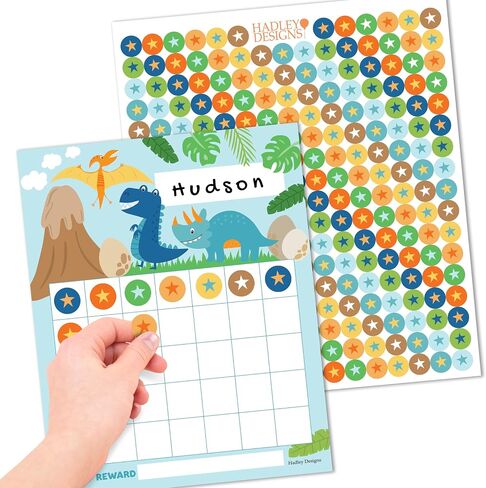 Hadley Designs Sticker Chart For Kids Behavior - 25-pack Sticker Reward Chart For Kids, Sticker Charts For Kids Incentives, Star Chart For Kids Behavior, Incentive Chart For Home and Classroom Use in Saudi Arabia