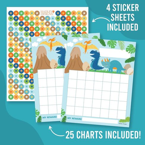 Hadley Designs Sticker Chart For Kids Behavior - 25-pack Sticker Reward Chart For Kids, Sticker Charts For Kids Incentives, Star Chart For Kids Behavior, Incentive Chart For Home and Classroom Use in Saudi Arabia