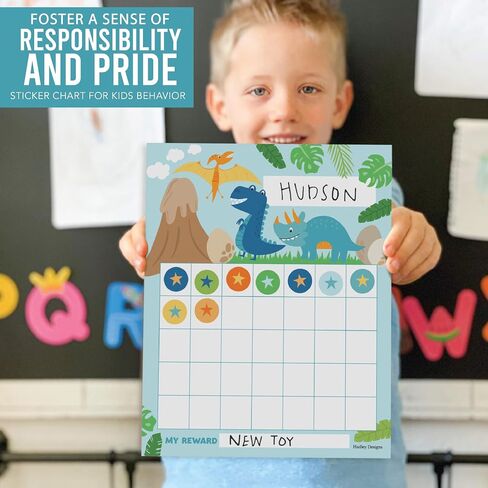 Hadley Designs Sticker Chart For Kids Behavior - 25-pack Sticker Reward Chart For Kids, Sticker Charts For Kids Incentives, Star Chart For Kids Behavior, Incentive Chart For Home and Classroom Use in Saudi Arabia