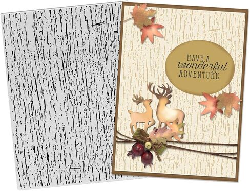 3D Textured Embossing Folders for Card Making, Wooden Lace Plastic Embossing Folders Grain Embossing Folder Craft Card Template for DIY Scrapbooking in Kuwait