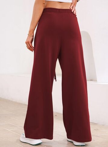 Aleumdr Wide Leg Sweatpants for Women 2025 Trendy Fashion High Waisted Drawstring Loose Long Pants with Pockets in Kuwait