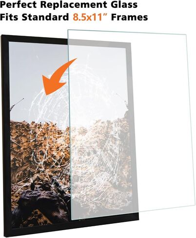 Egofine 8x10 Heat-Strengthened Glass Replacement for Picture Frame (Crystal Clear,1 Pack), Replacement Glass for 8 by 10 Photo Frame, Semi-Tempered Glass Cover Sheet in Kuwait