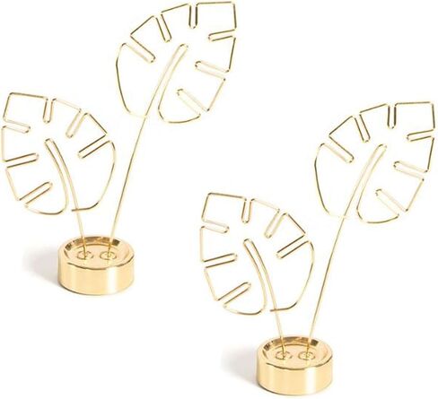 2 Pcs Photo Clip Holder Turtle Leaf Shapes Memo Clip Note Message Cards Display Stand Number Clip for Home Party Wedding (Rose Gold) in Kuwait