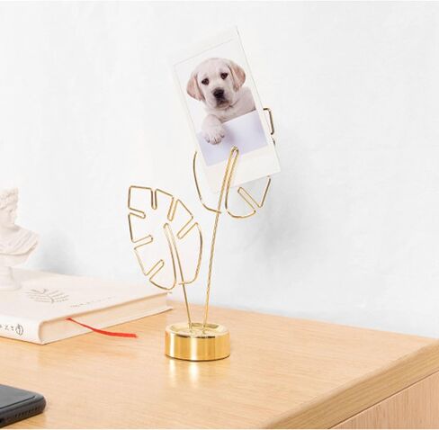 2 Pcs Photo Clip Holder Turtle Leaf Shapes Memo Clip Note Message Cards Display Stand Number Clip for Home Party Wedding (Rose Gold) in Kuwait