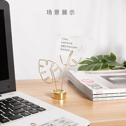 2 Pcs Photo Clip Holder Turtle Leaf Shapes Memo Clip Note Message Cards Display Stand Number Clip for Home Party Wedding (Rose Gold) in Kuwait