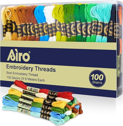 500 Skeins Embroidery Floss - 500 Color Rainbow Cross Stitch Thread, 26.3ft Each Skein Embroidery Cotton Thread for Cross Stitch, Embroidery, Craft Floss, Bracelet Making in Kuwait