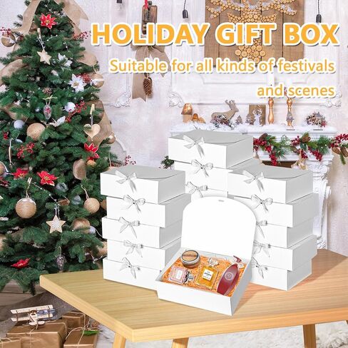 12Pack Black Gift Boxes with Lids, 12×9.8×3.1 Inch Groomsmen Proposal Box, Luxury Black Gift Box with Ribbon for Wedding Box, Birthday Box, Party Box, Christmas Boxes,Bridesmaid Box,Graduation Gift in Kuwait