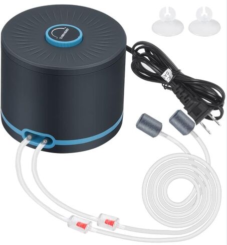 مضخة هواء حوض السمك منافذ مزدوجة ، مضخة هواء أسماك أسماك هادئة فائقة 20-600 جالون ، 5W 110 فولت مضخة هيراتور ماء صامت ، تصل إلى 10 لتر/دقيقة 0.022MPa قابلة للتعديل in Kuwait