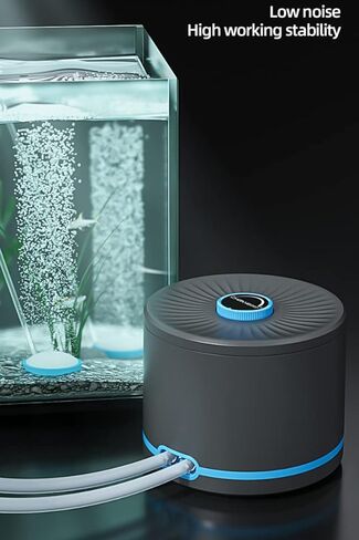 مضخة هواء حوض السمك منافذ مزدوجة ، مضخة هواء أسماك أسماك هادئة فائقة 20-600 جالون ، 5W 110 فولت مضخة هيراتور ماء صامت ، تصل إلى 10 لتر/دقيقة 0.022MPa قابلة للتعديل in Kuwait