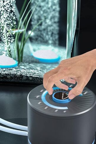 مضخة هواء حوض السمك منافذ مزدوجة ، مضخة هواء أسماك أسماك هادئة فائقة 20-600 جالون ، 5W 110 فولت مضخة هيراتور ماء صامت ، تصل إلى 10 لتر/دقيقة 0.022MPa قابلة للتعديل in Kuwait