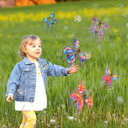Flying Butterfly Card, 20Pcs Rubber Band Wind Up Flying Butterfly Surprise Paper Butterflies in The Book Make Your Own Magic Butterfly Halloween Xmas Surprise Gift (Colorful) in Kuwait