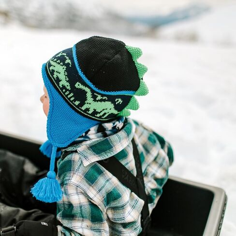 Turtle Fur Kids Boys Dr. Dino Fleece Lined Dinosaur Earflap Beanie in Kuwait