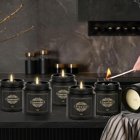 6 Pack Candles for Home Scented,Jar Candles,Lavender Candle,Aromatherapy Candle Gifts Set for Women,Long Lasting Scented Candles Gift for Birthday Mother's Thanksgiving Day Present in Saudi Arabia