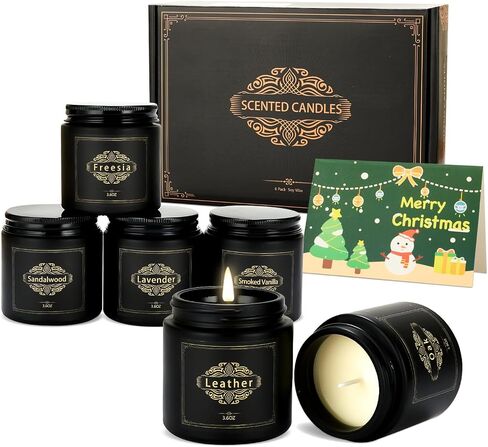 6 Pack Candles for Home Scented,Jar Candles,Lavender Candle,Aromatherapy Candle Gifts Set for Women,Long Lasting Scented Candles Gift for Birthday Mother's Thanksgiving Day Present in Saudi Arabia