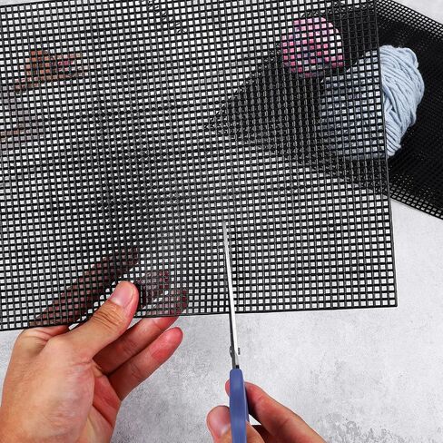 4 Pcs Needlepoint Canvas Mesh Mask Black Mesh Fabric 11.8 X 7.8 Inch Plastic Canvas Sheets for Crafts DIY Crochet Projects Embroidery Making(White) in Kuwait