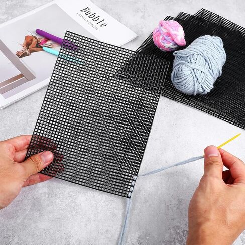 4 Pcs Needlepoint Canvas Mesh Mask Black Mesh Fabric 11.8 X 7.8 Inch Plastic Canvas Sheets for Crafts DIY Crochet Projects Embroidery Making(White) in Kuwait