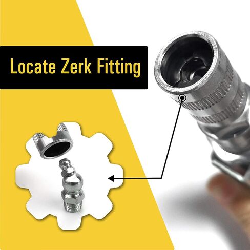 AZUNO G8 Grease Gun Coupler XL, Grease Gun Tips Quick Lock and Release, Compatible with All Grease Guns-1/8 NPT Grease Gun. Fits All SAE and Metric Zerk Fittings (XL) in Saudi Arabia
