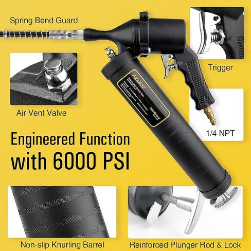 AZUNO G8 Grease Gun Coupler XL, Grease Gun Tips Quick Lock and Release, Compatible with All Grease Guns-1/8 NPT Grease Gun. Fits All SAE and Metric Zerk Fittings (XL) in Saudi Arabia