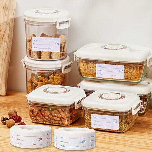 800pcs ملصقات فريزر قابلة للإزالة ، 1 × 3 بوصة الملصقات الغذائية لحاويات الطعام ملصقات تاريخ الطعام علامات تخزين الطعام سهلة التنظيف لا بقايا in Kuwait