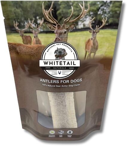 Whitetail Naturals - قرون الغزلان السائبة للكلاب (حزمة 1 رطل) مضغ قرن الوعل - عظام الكلاب الطويلة التي تدوم لفترة طويلة للمضغات العدوانية. in Kuwait