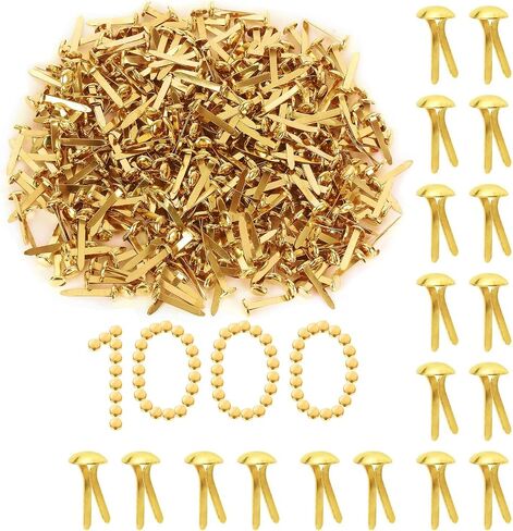 MIVIDE 1000 Pack Multicolor Paper Fasteners, Mini Round Brads for Paper Crafts Split Pins, DIY Art Craft Accessories, Scrapbooking Brads, Craft Pins Pushpin (8 x 15 mm) in Kuwait