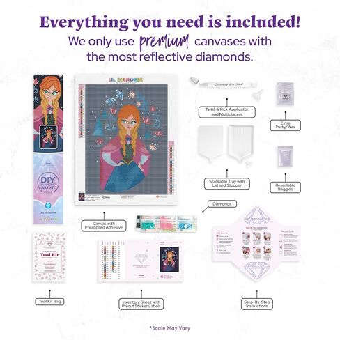 Diamond Art Club Ariel - مشغول حاليًا باستكشاف أدوات الطلاء الماس ، الحرف اليدوية المرح للبالغين ، قماشية فنية مستديرة للمبتدئين ، 13 "× 17" (33 سم × 44 سم) in Kuwait