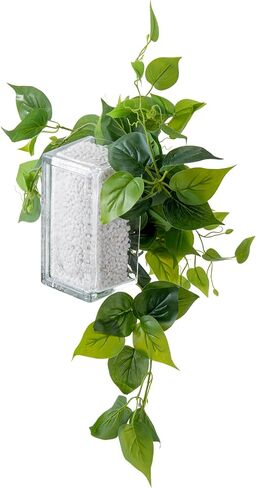 MyGift Vibrant Lifelike Artificial Plant Begonia Leafy Vine Greenery in Brown Wood Rectangular Planter Box in Saudi Arabia