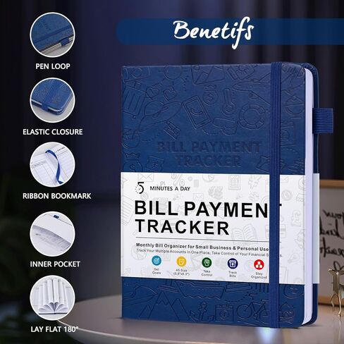 Bill Tracker Notebook - Monthly Bill Organizer & Planner for Personal Budgeting Financial, Payments Checklist Organizer Used Easily for Senior Home Office, 5.8" x 8.5", Dark Green in Kuwait