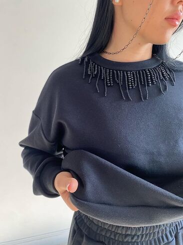 1 Yards White Black Long Pearl Fringe Beaded Lace Trim Pearl Pendant Tassels Garment Dress Tassel Fringe Lace Trim Decoration Shoes Ornaments Hanging Bead Curtain Sewing (White) in Kuwait