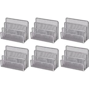 YBM Home Desk Mail Organizer for Office, 3-Slot Mesh Letter Sorter/Holder Black 2250
