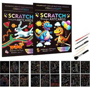 12sheets Scratch Art for Adults 7.9x5.5 inch Magic Paint by Scratch Kit Cards DIY Craft Gift with 6 Rainbow Scratch Paper Tools (Flower Language)