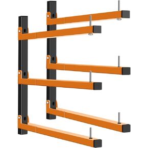 Lumber Rack Wall Mount, Heavy Duty Wood Storage Racks, 9-Level System Garage Shelving, 1140 Lb Capacity Organizer Shelves, Orange Hanging Shelf For Indoor & Outdoor Use, 6 Pack
